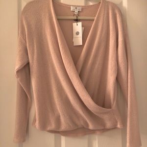 Socialite faux wrap sweater
